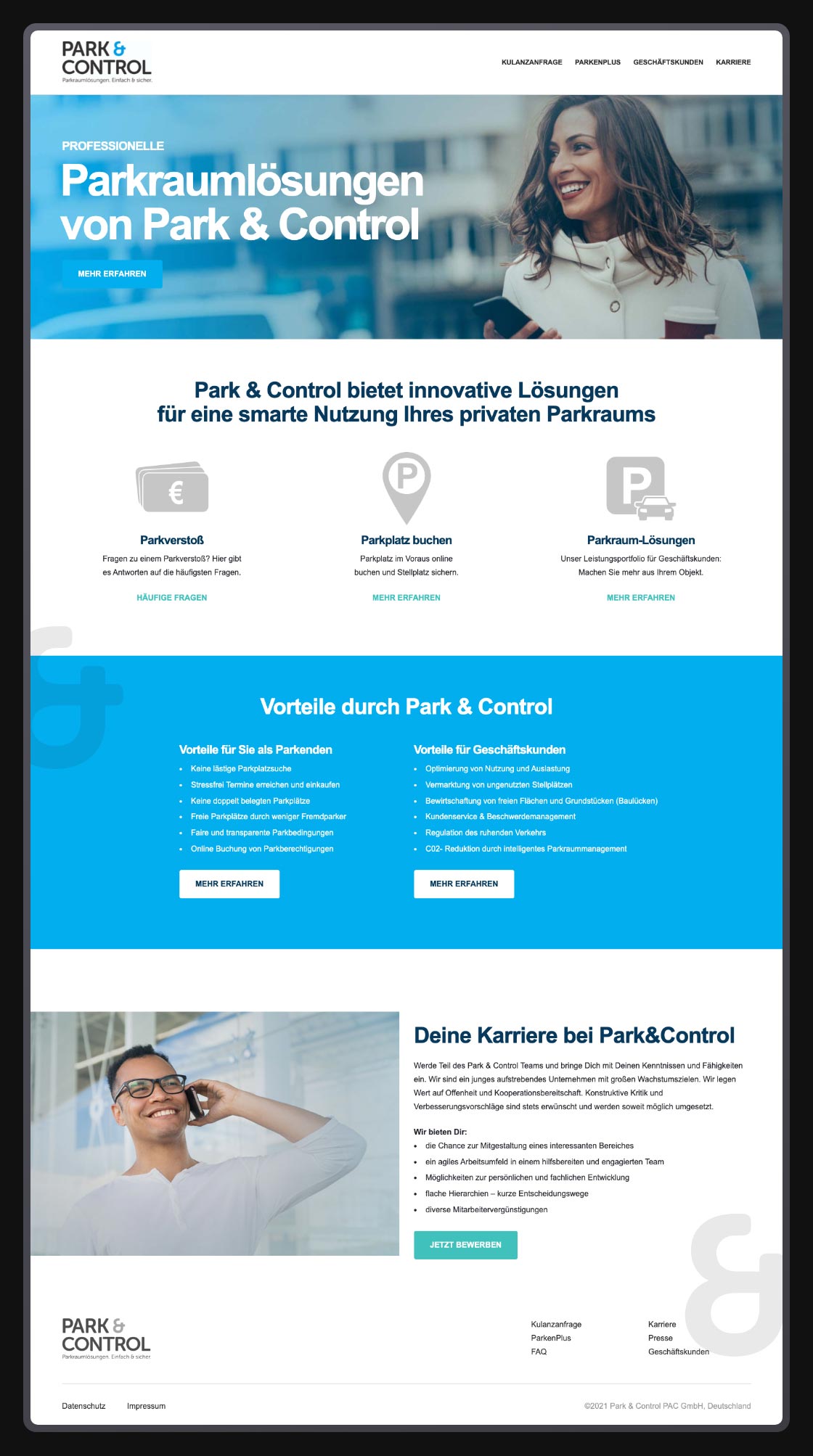  Referenz - Park & Control - Website Relaunch